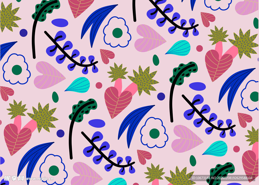 多彩卡通图案背景设计