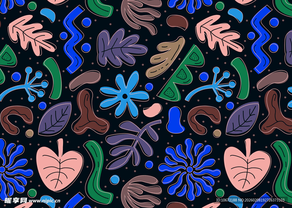 多彩植物图案装饰艺术