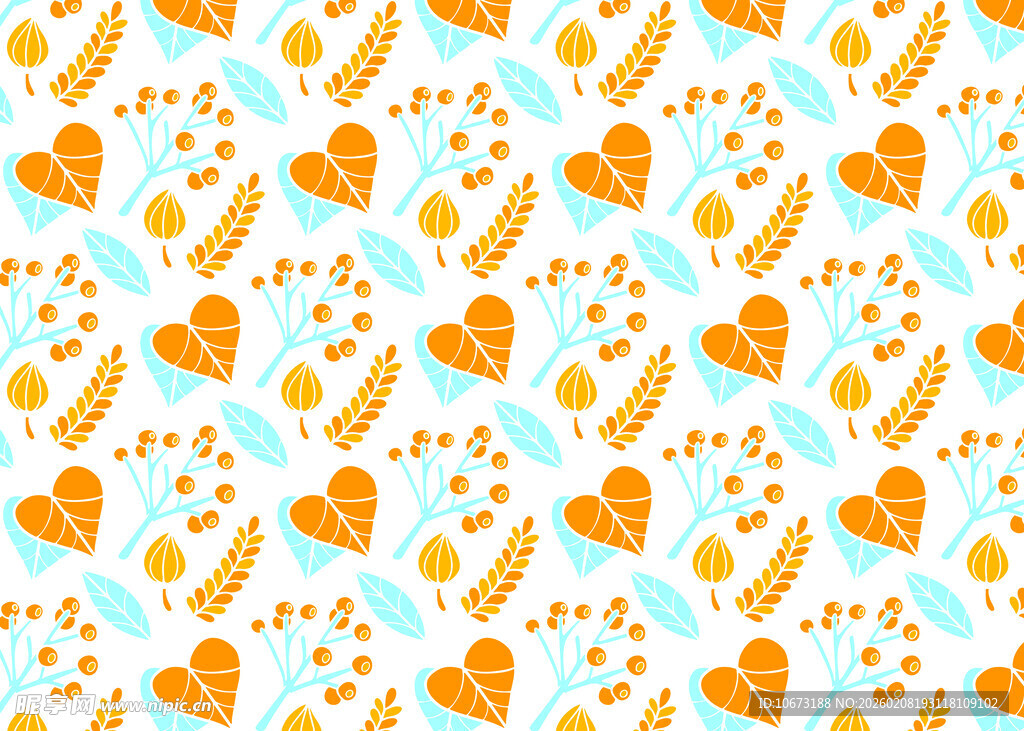 可爱水果图案无缝背景