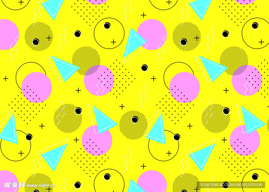 笑脸几何图案背景图