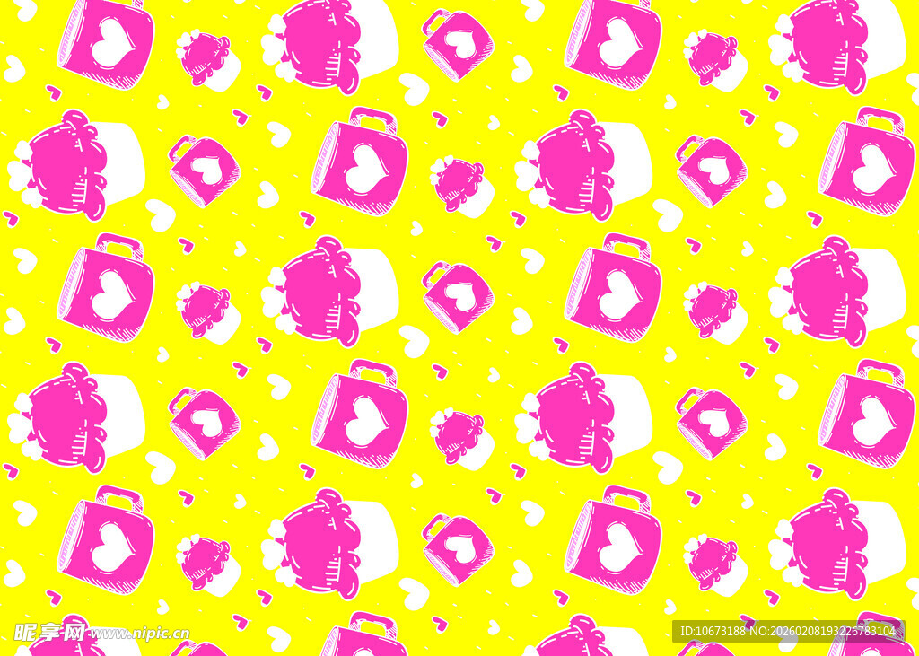 粉色图案黄色背景纹理图