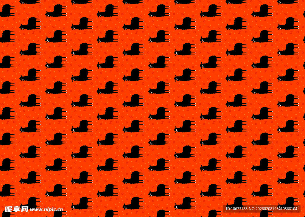 橙色背景黑色图案纹理