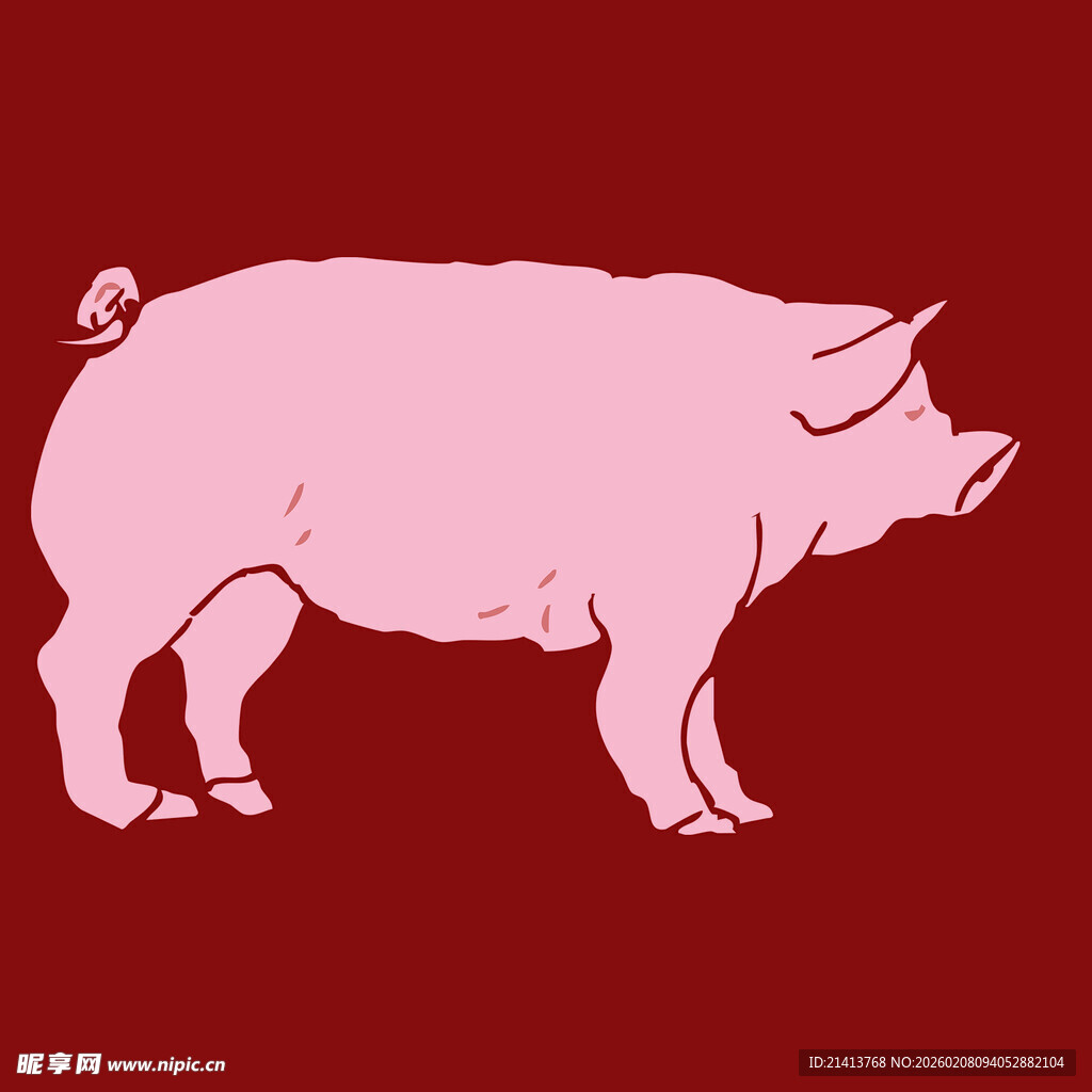 粉色猪轮廓图