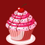 粉色樱桃纸杯蛋糕