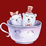 茶杯里的可爱小熊组合