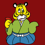 卡通老虎穿和服端茶杯