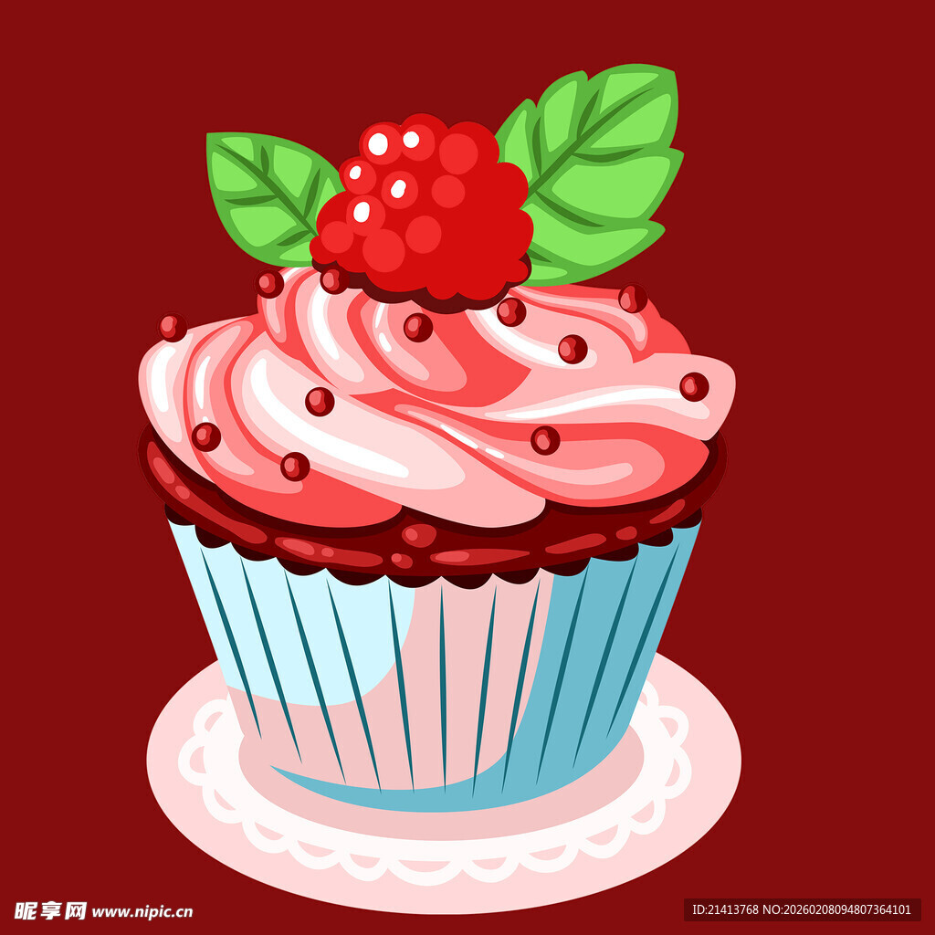 美味草莓纸杯蛋糕