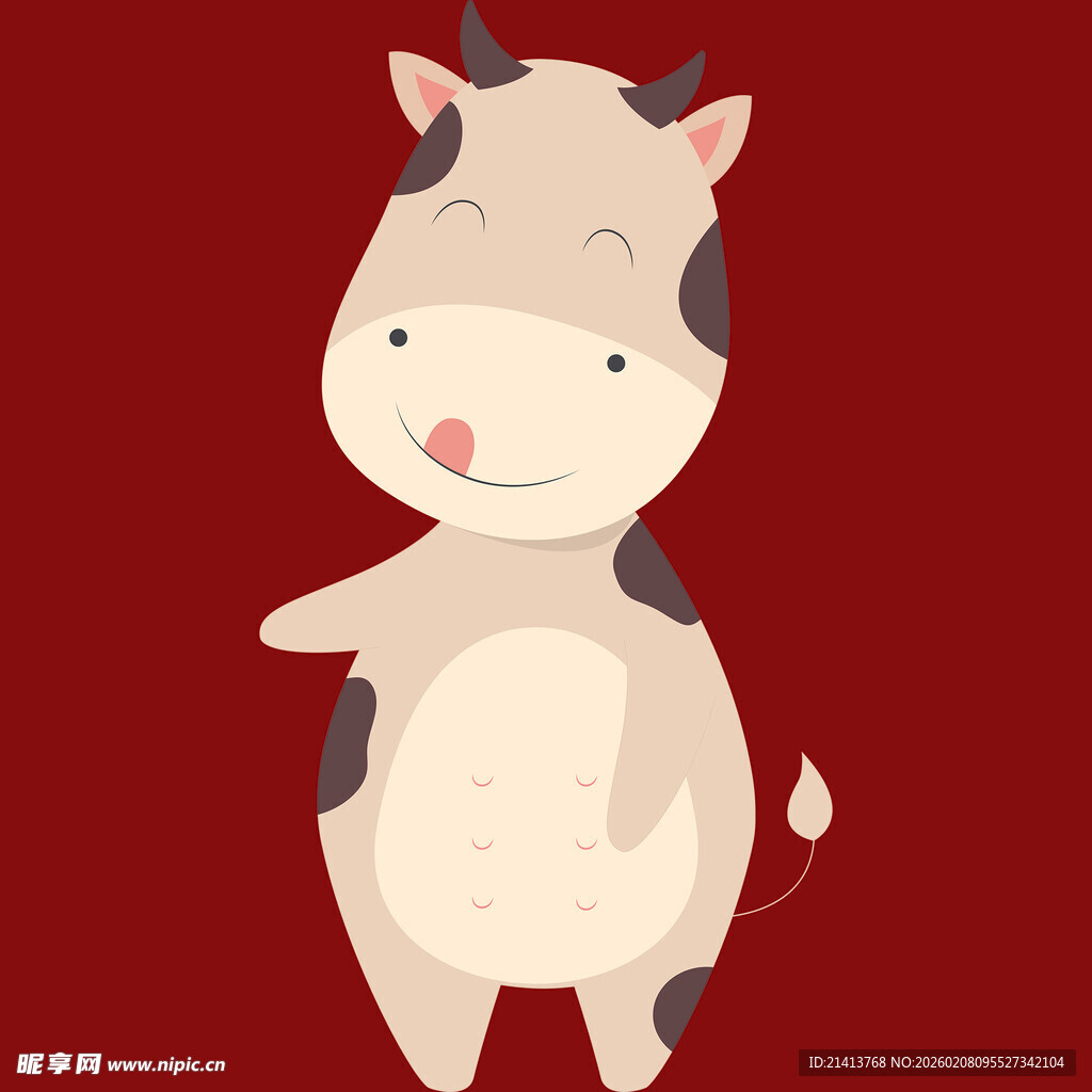 可爱卡通小牛形象