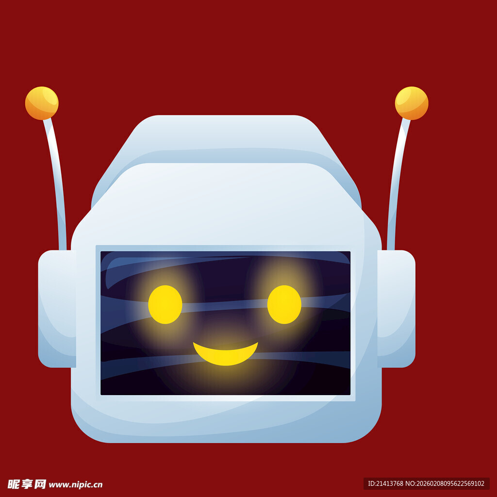 可爱笑脸机器人形象