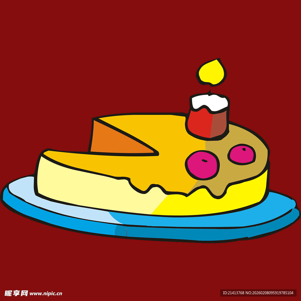 卡通美味蛋糕插画