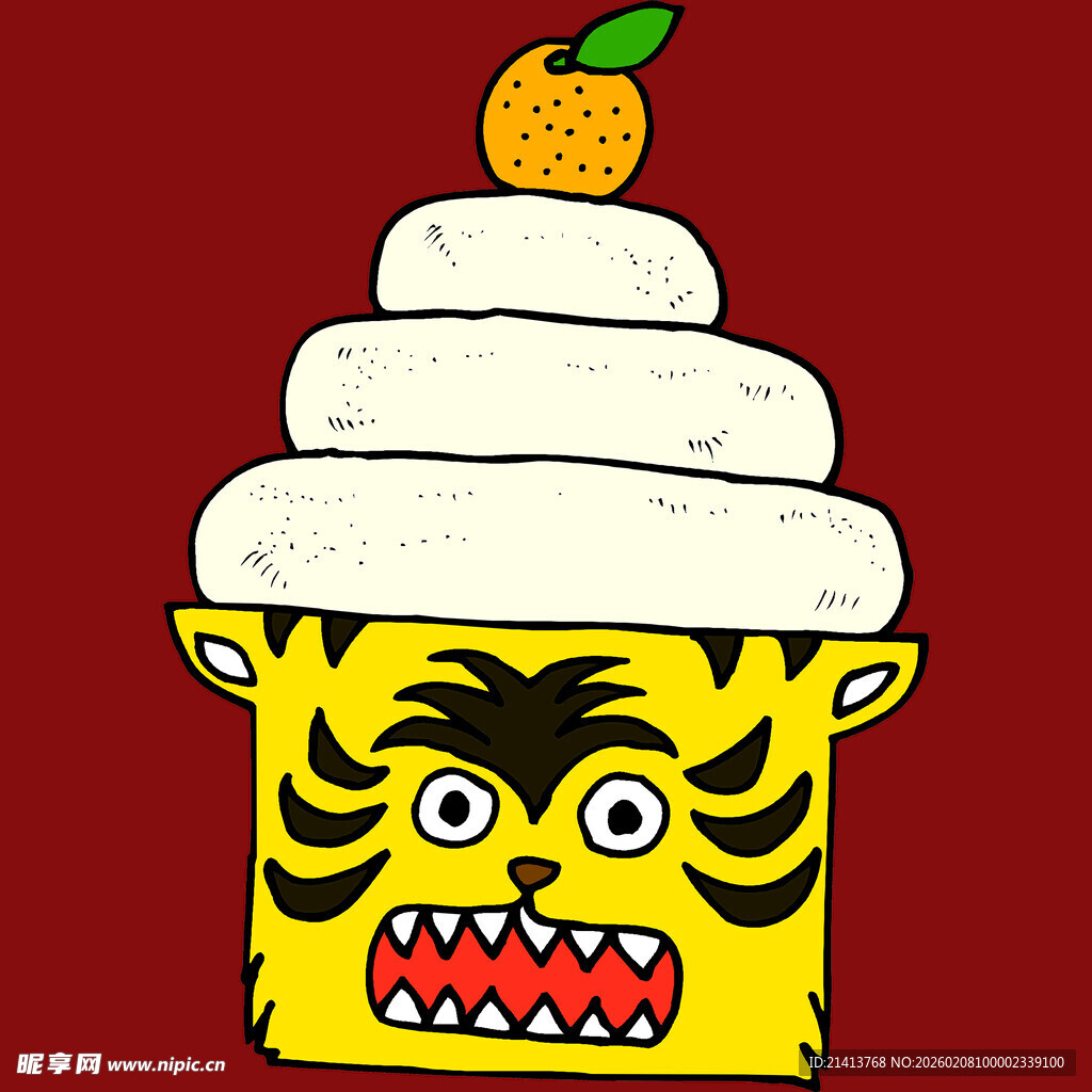 虎头造型的创意甜点