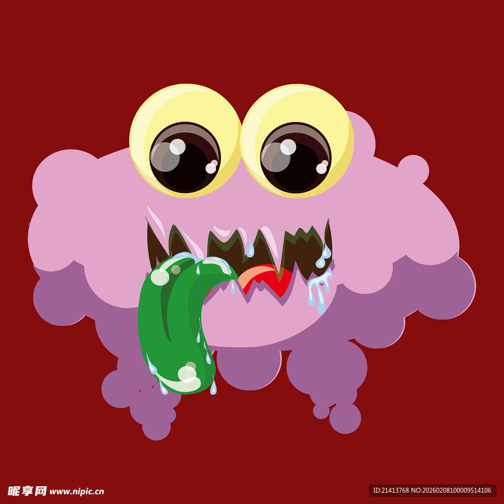 紫色大眼怪物吃蔬果