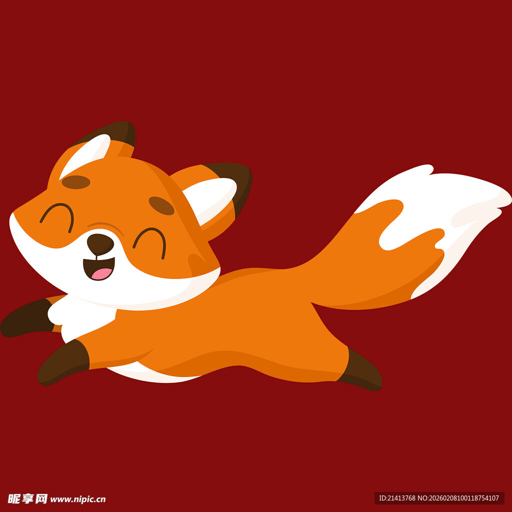 跳跃的可爱小狐狸