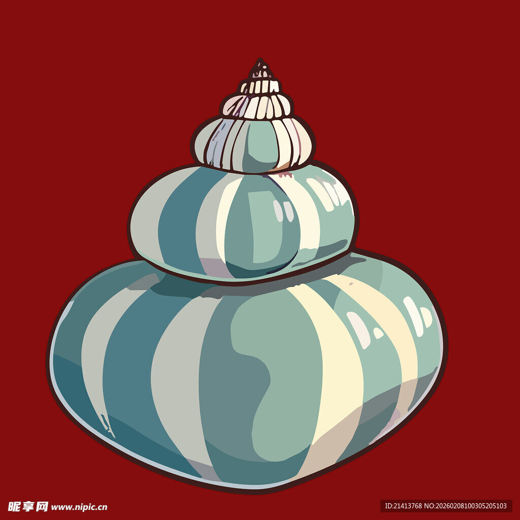 堆叠的条纹贝壳