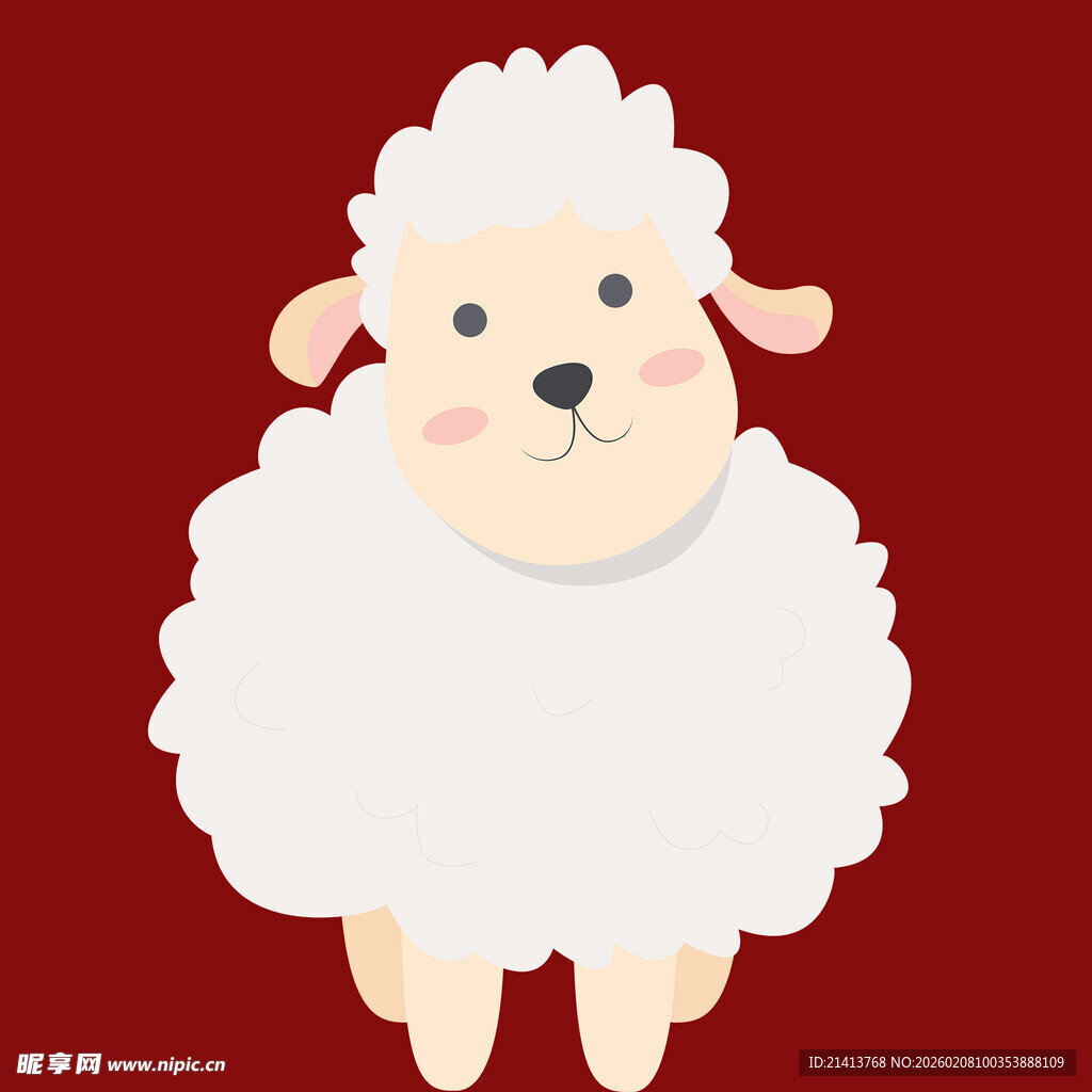 可爱绵羊插画