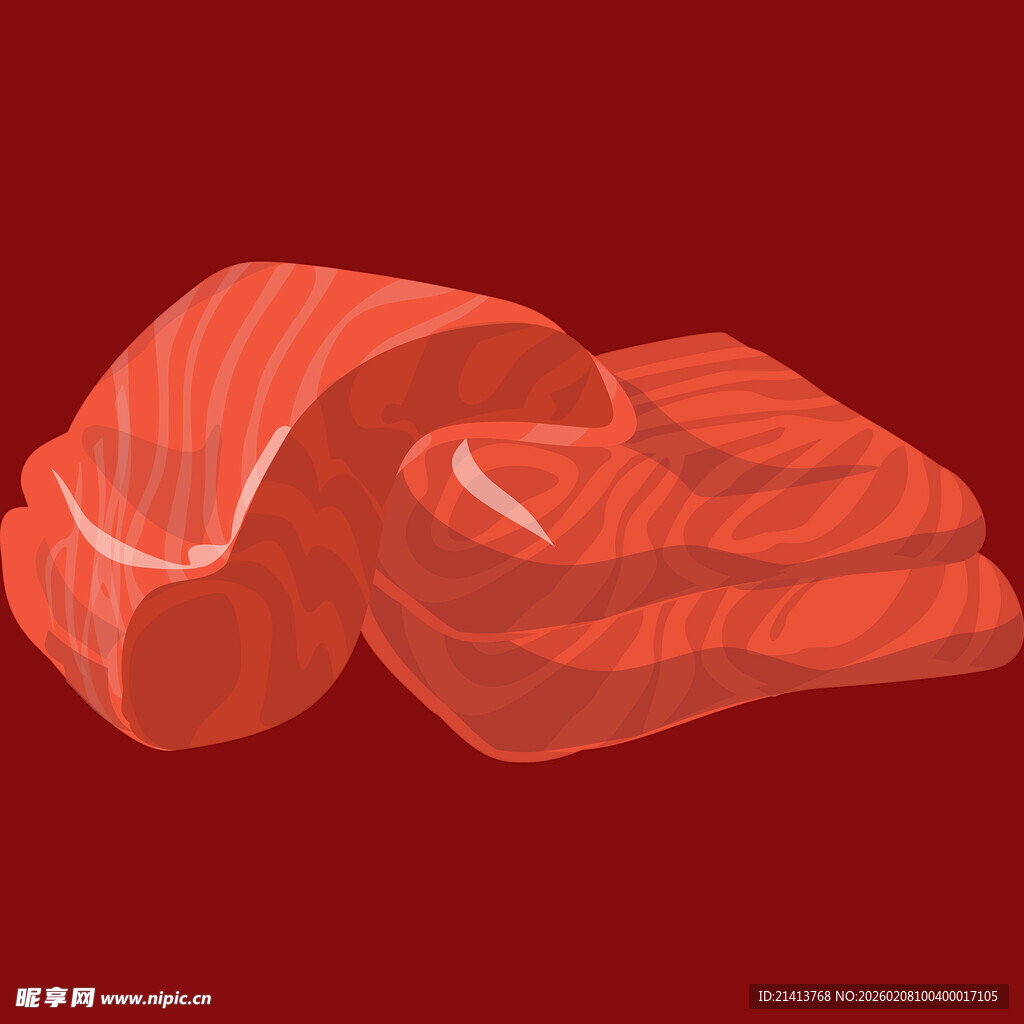 新鲜三文鱼肉块