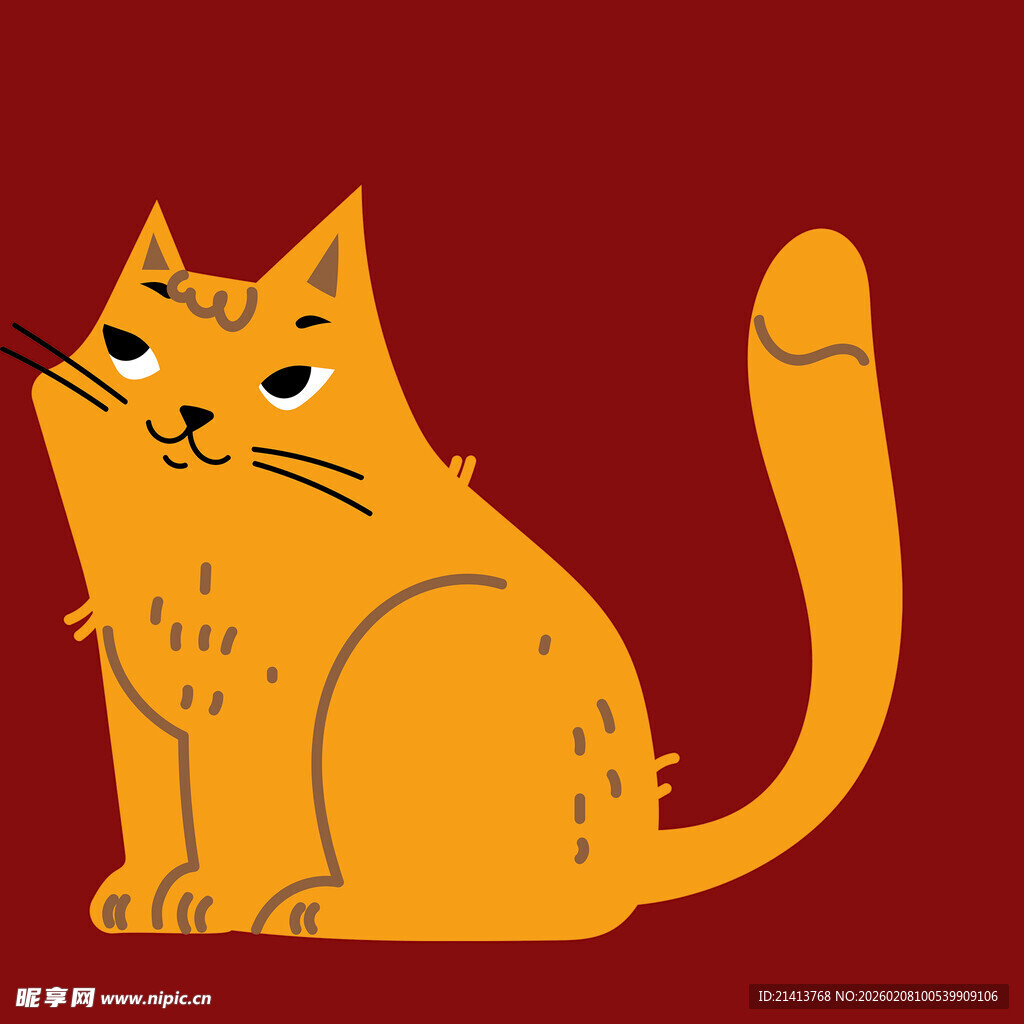 橘色猫咪插画
