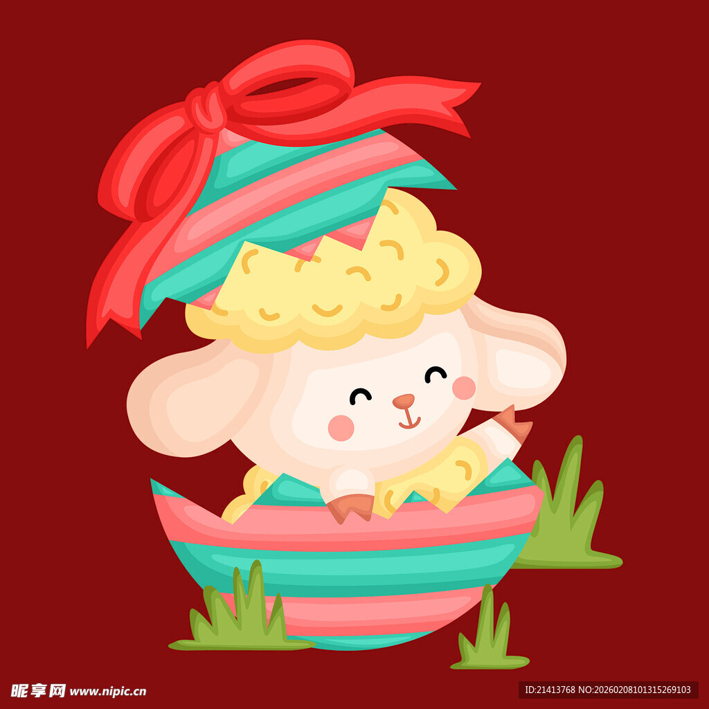 彩蛋中的可爱小羊