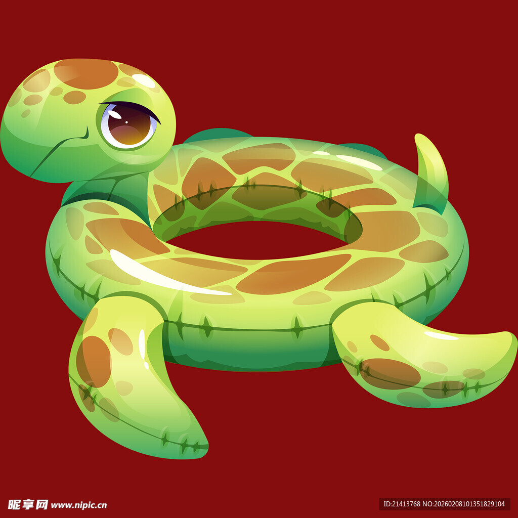 卡通绿色海龟游泳圈