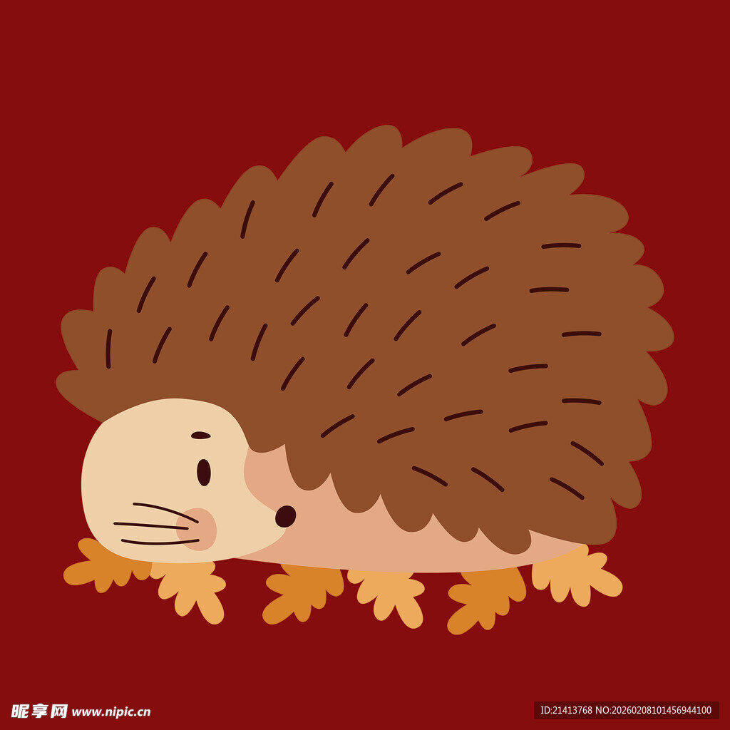 可爱小刺猬插画