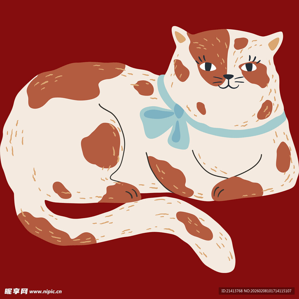 趴着的斑点猫咪