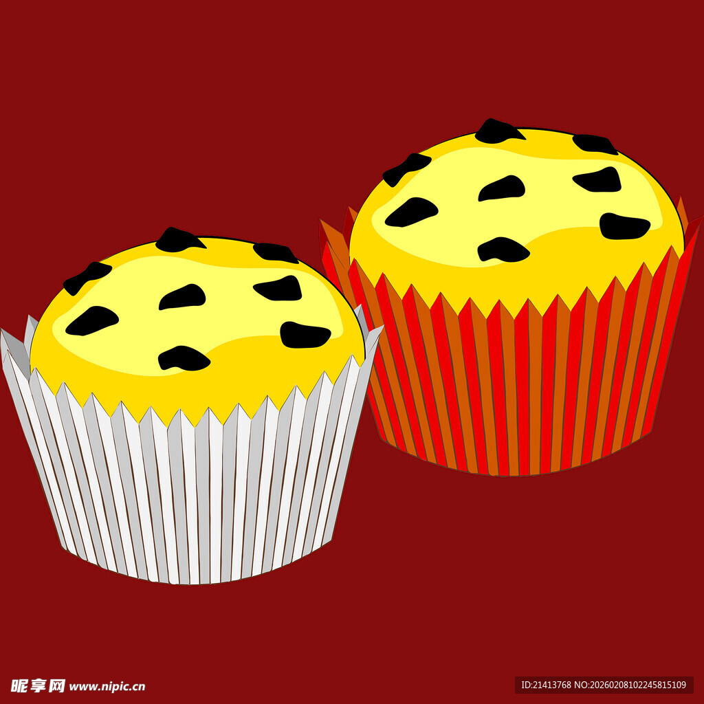 双色美味纸杯蛋糕