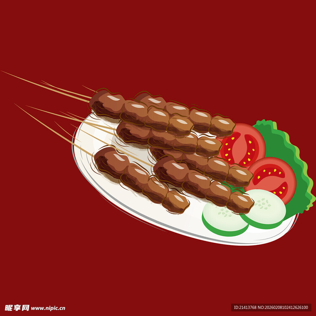 美味烤肉串诱人摆盘