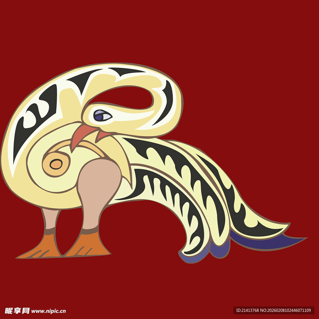 传统风格凤凰图案