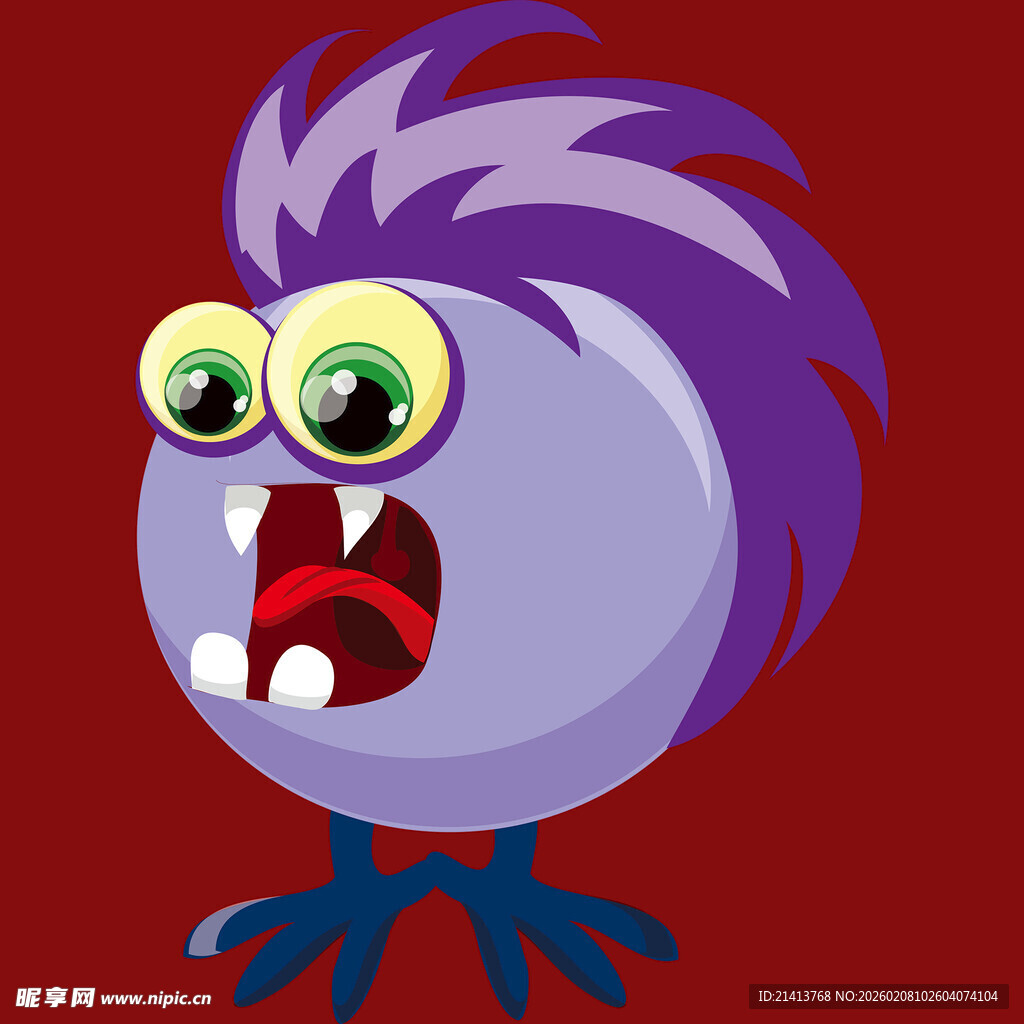 紫色搞怪小怪物