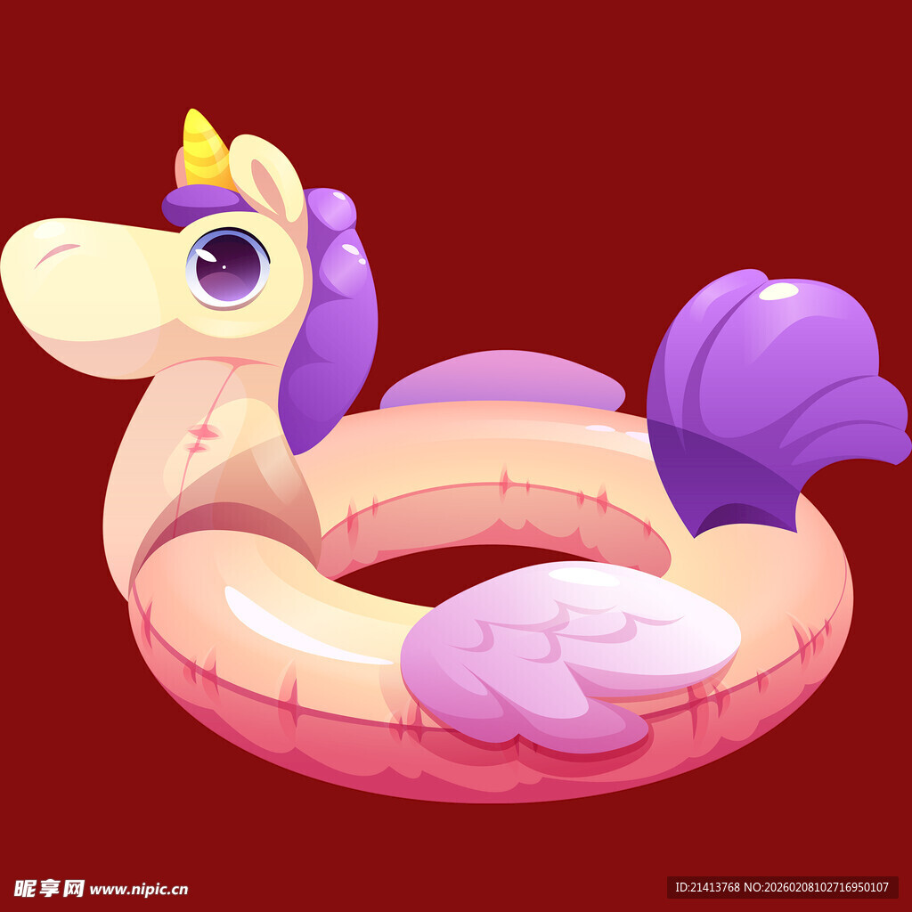 可爱独角兽造型游泳圈