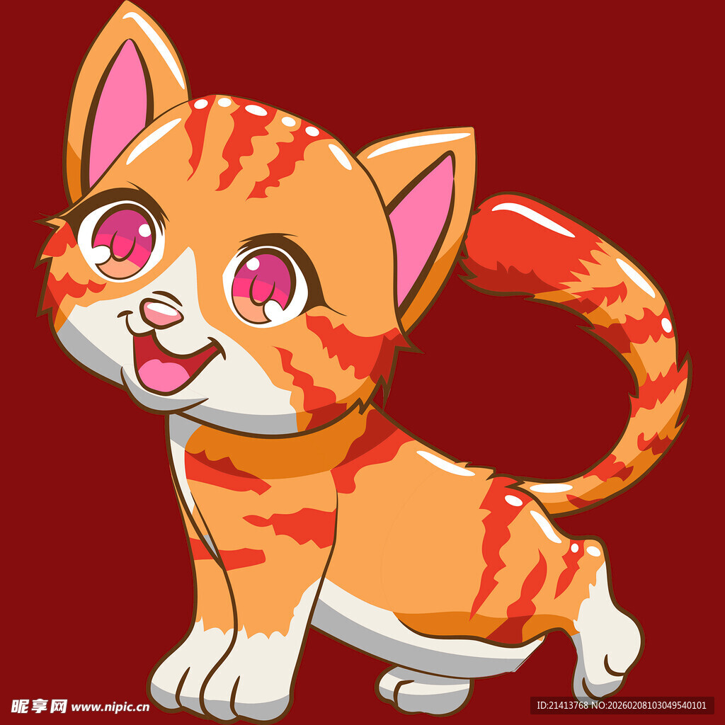 可爱橘猫卡通形象