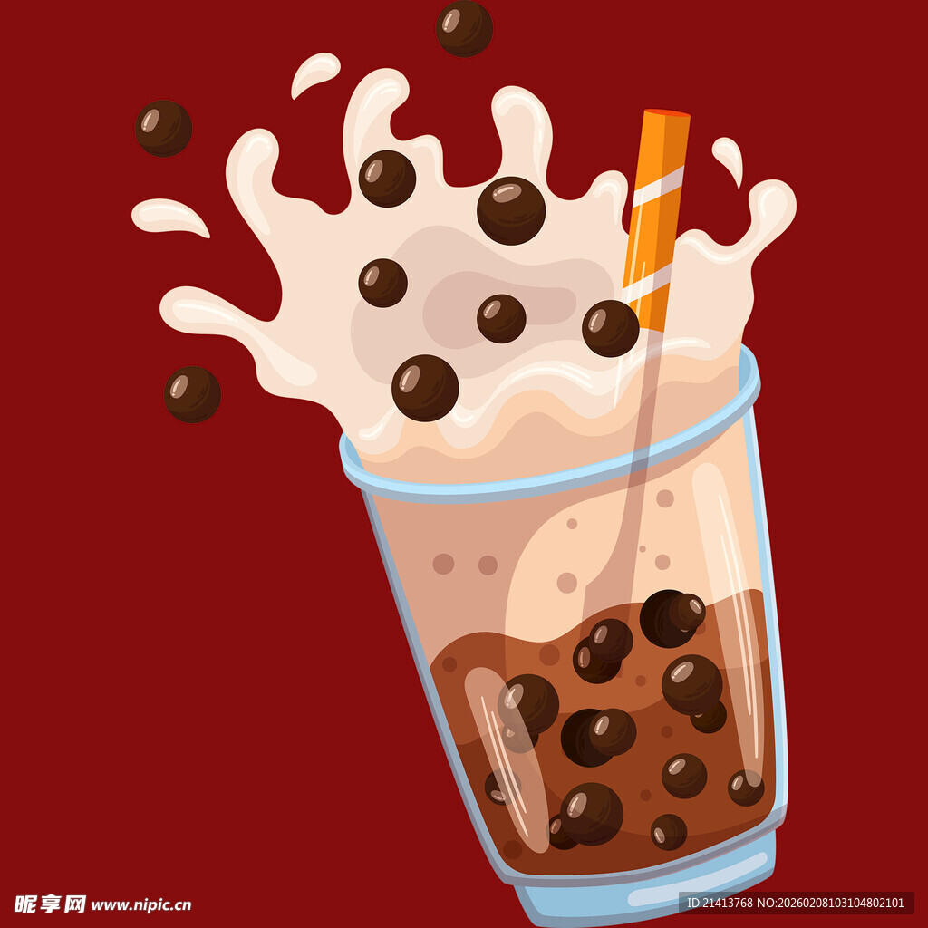 巧克力珍珠奶茶喷溅瞬间