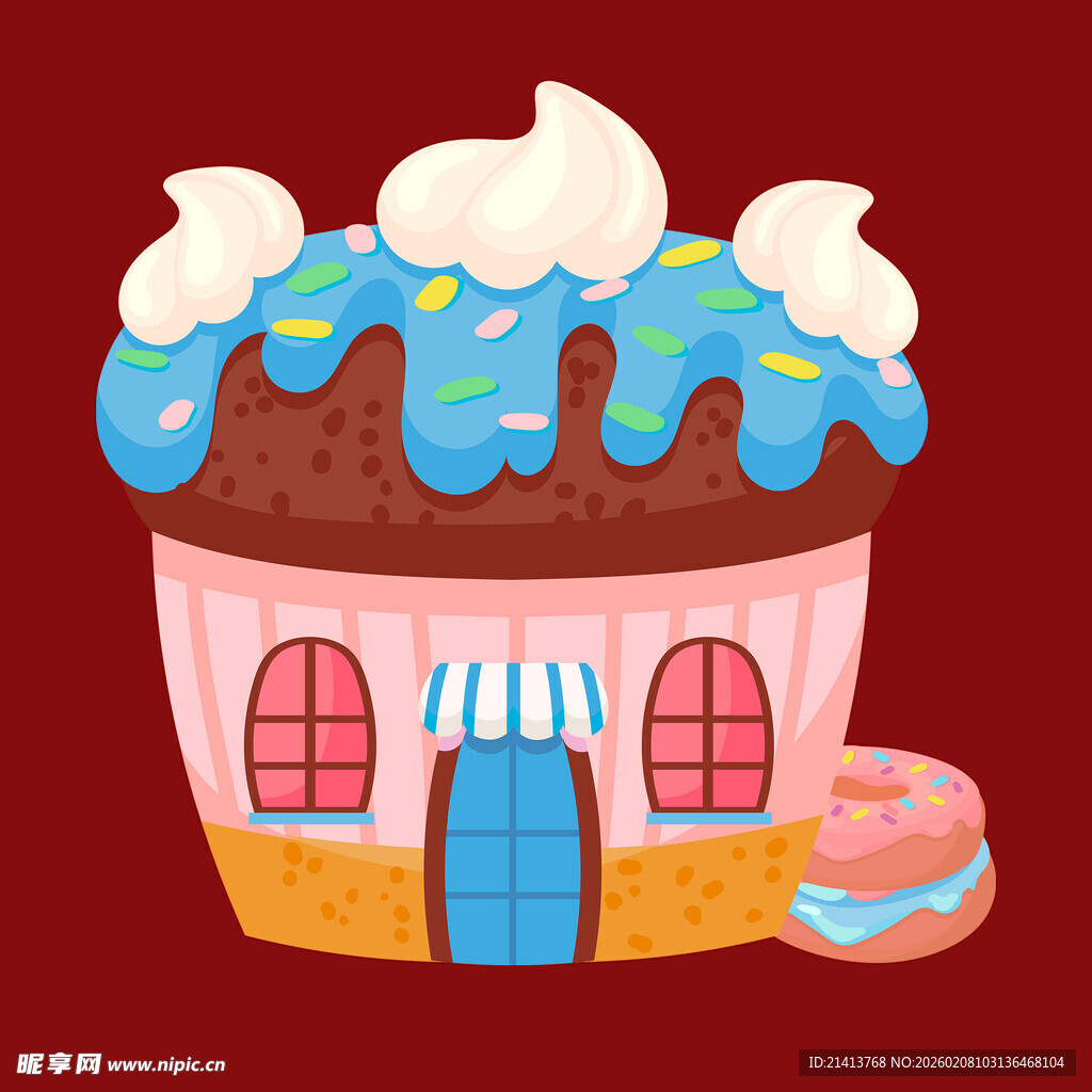 可爱纸杯蛋糕造型小屋