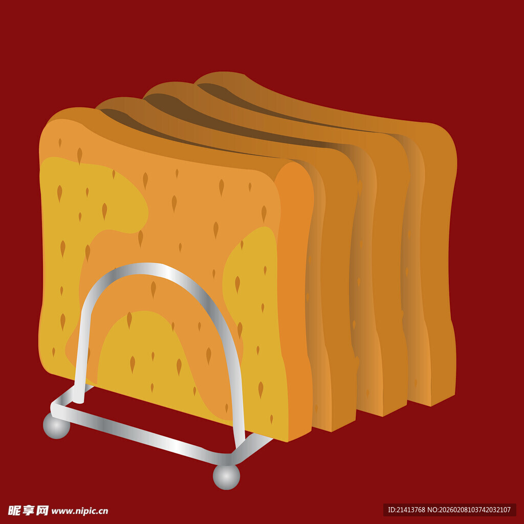 金属架上的多层美味吐司