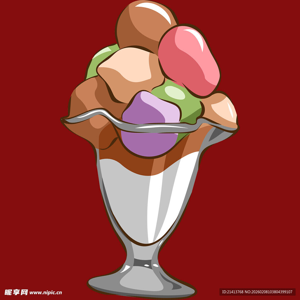 多彩冰淇淋圣代