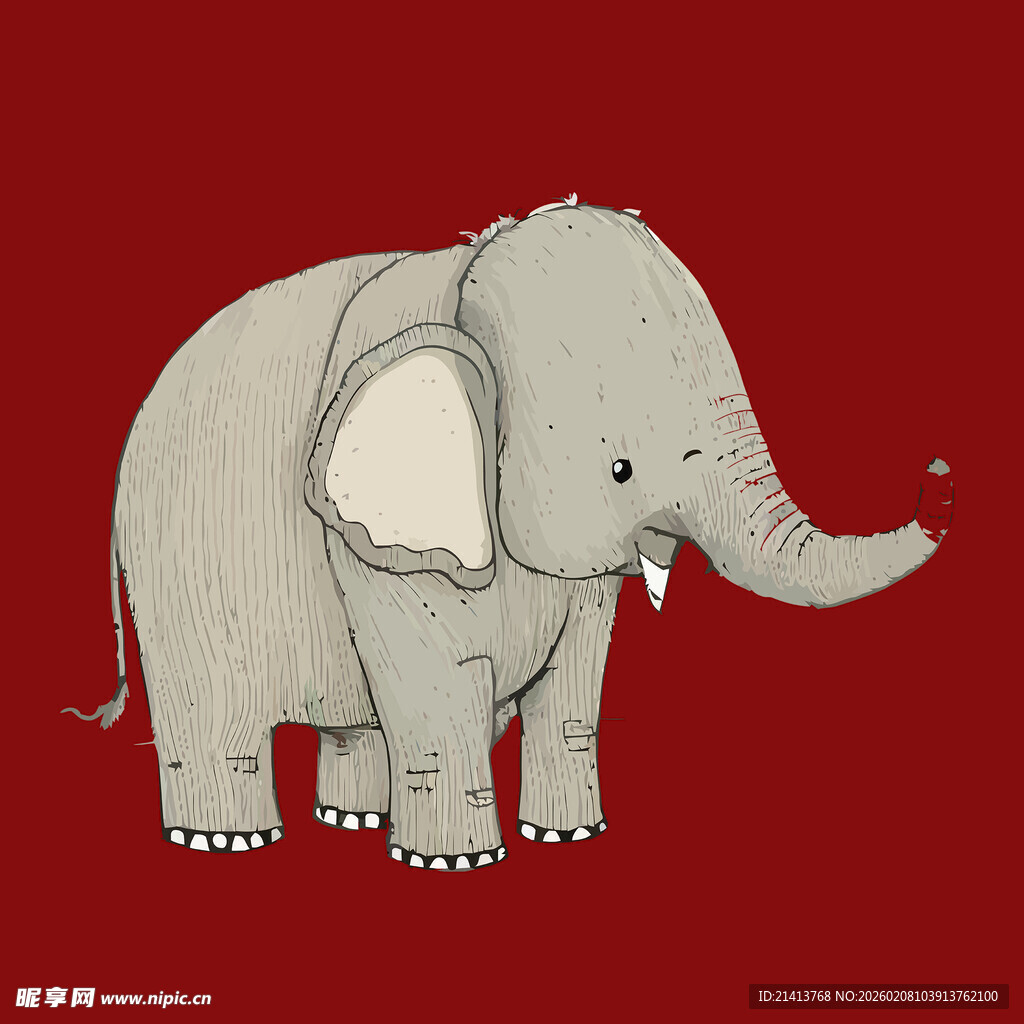 可爱小象插画