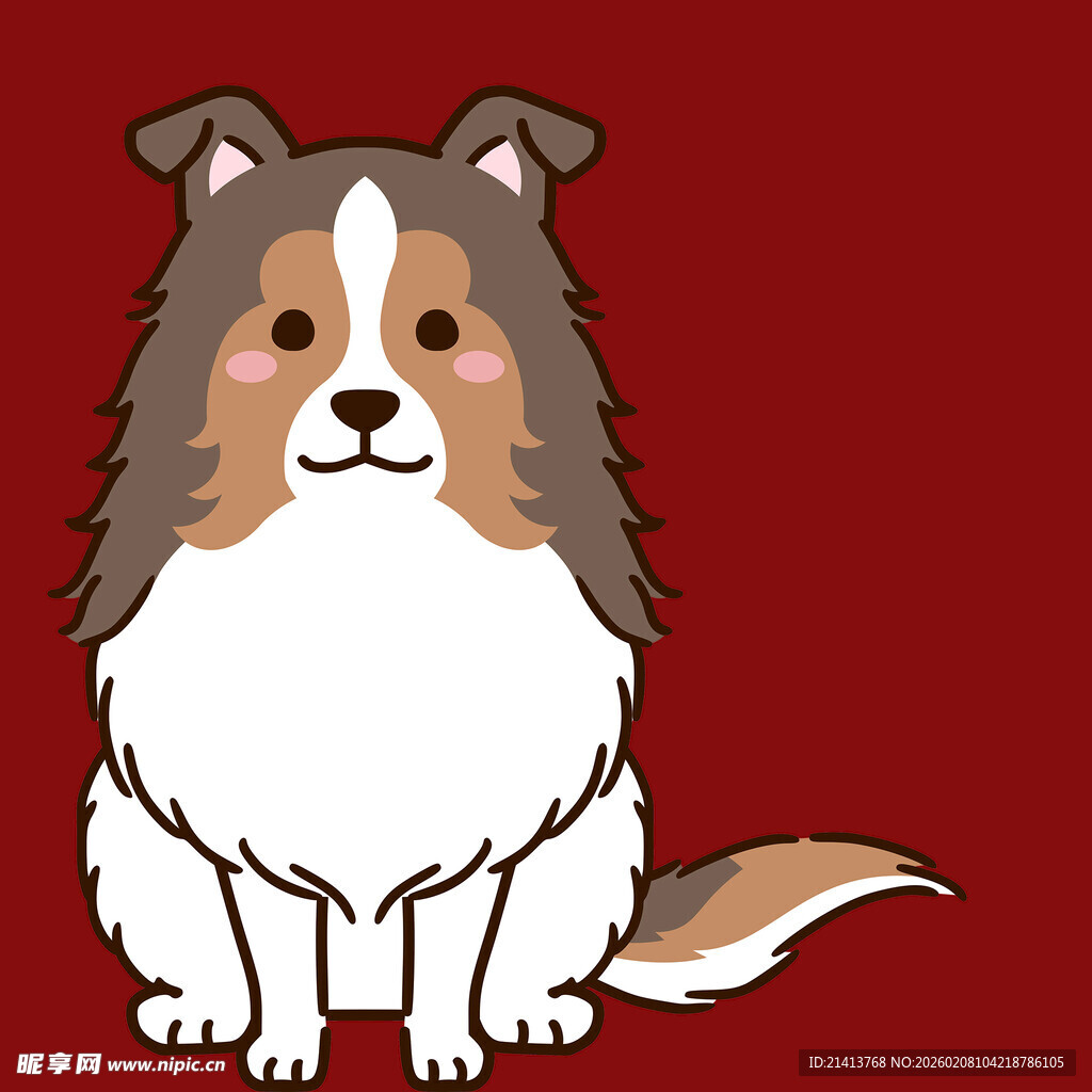 可爱边牧卡通形象