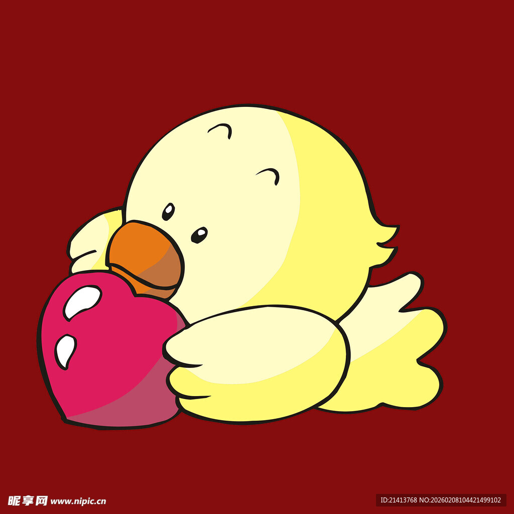 小黄鸡抱爱心