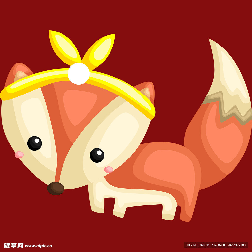 戴蝴蝶结的可爱小狐狸