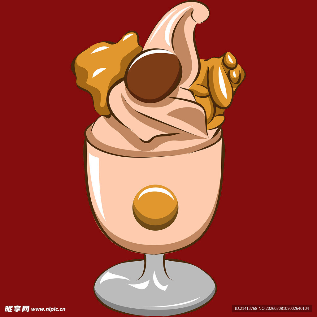 美味巧克力坚果冰淇淋