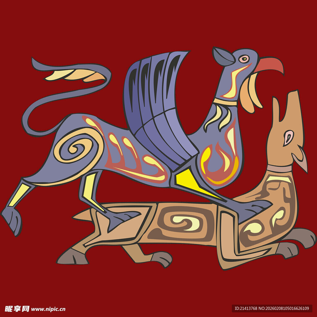 传统神兽奇幻图案设计