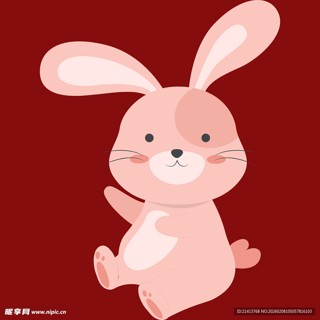 可爱粉色小兔