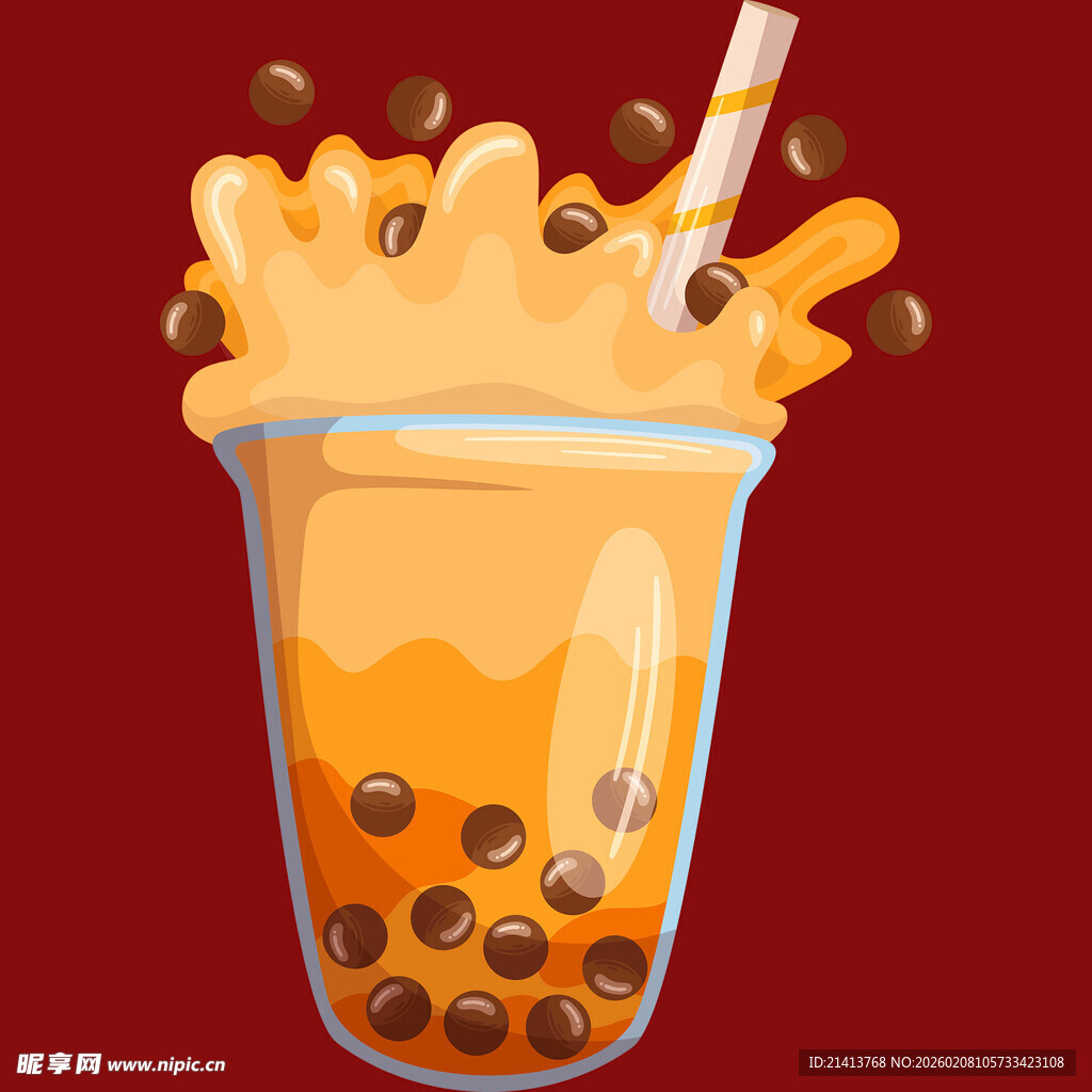 珍珠奶茶溅出瞬间