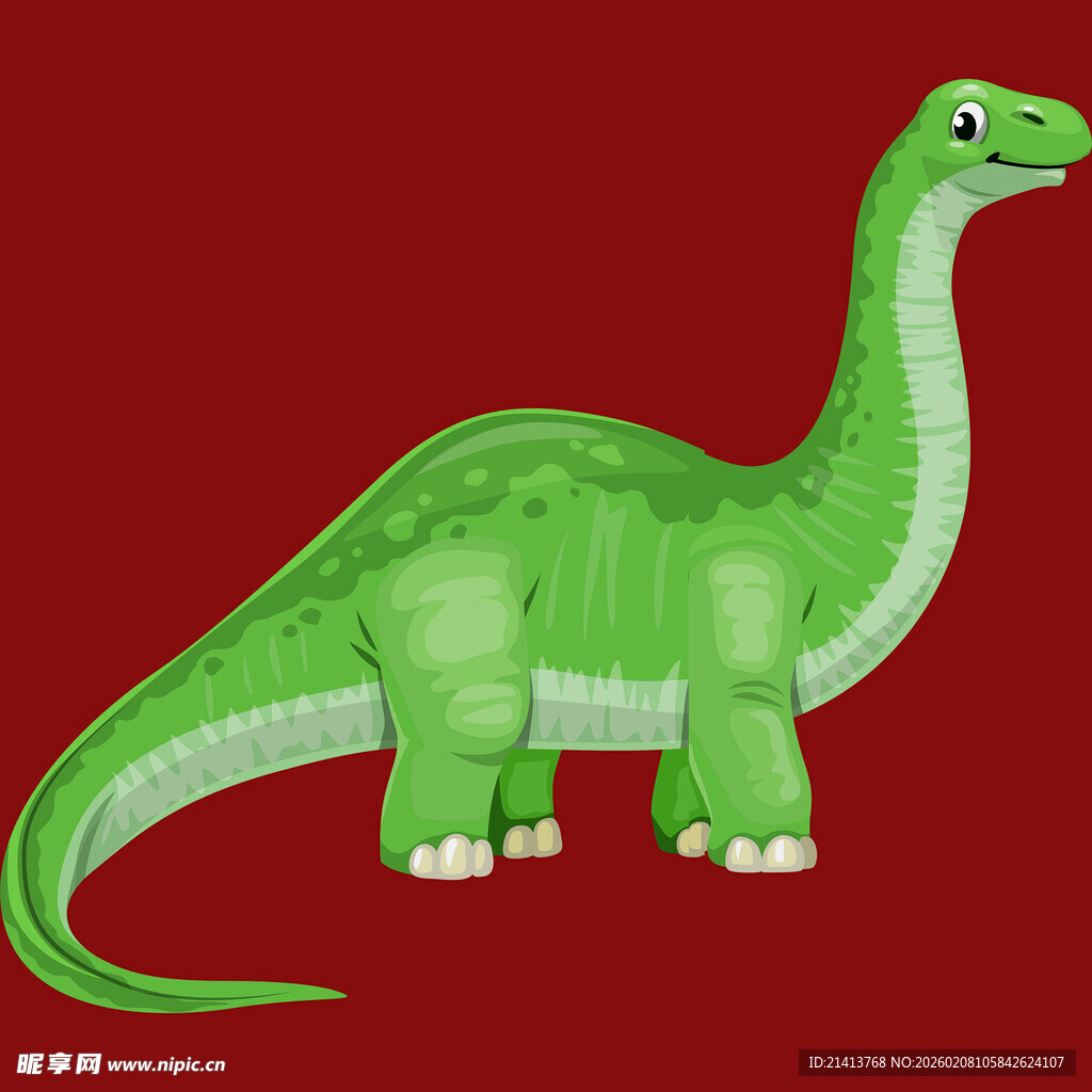 可爱绿色恐龙卡通形象