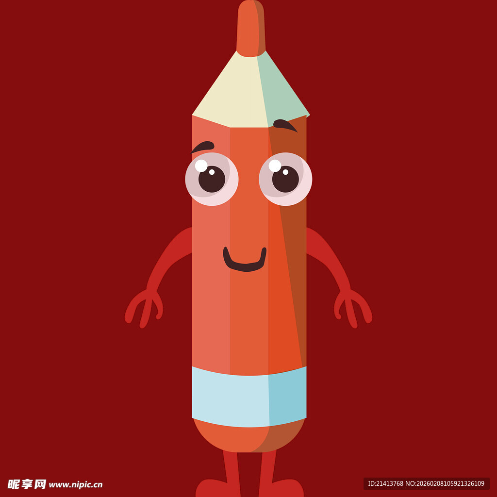 可爱拟人化彩色铅笔形象