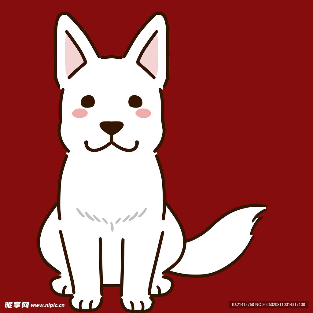 可爱白狗卡通形象