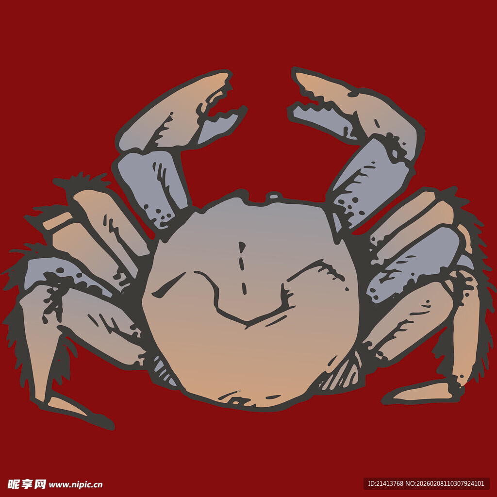 卡通螃蟹插画
