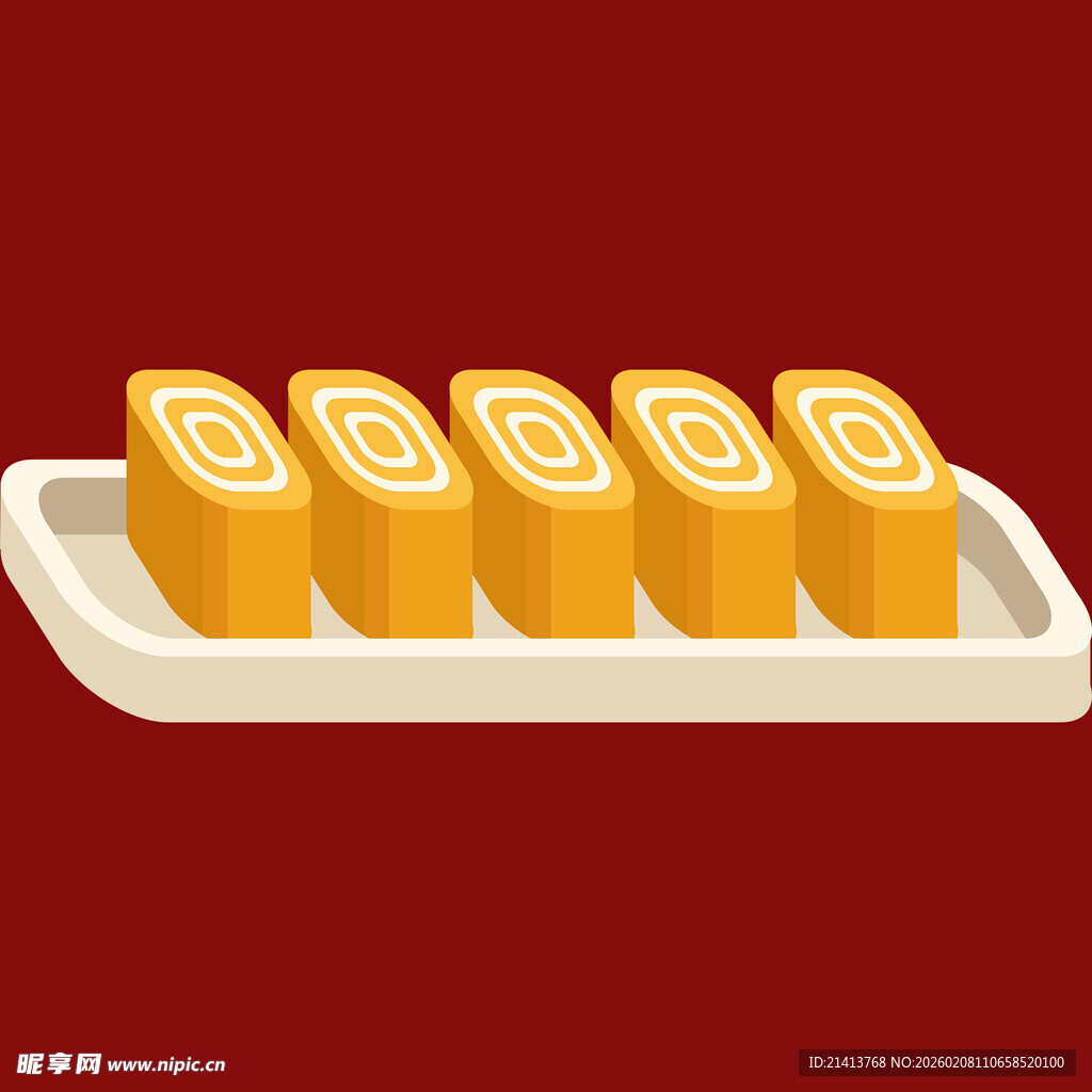 美味瑞士卷摆放在盘中