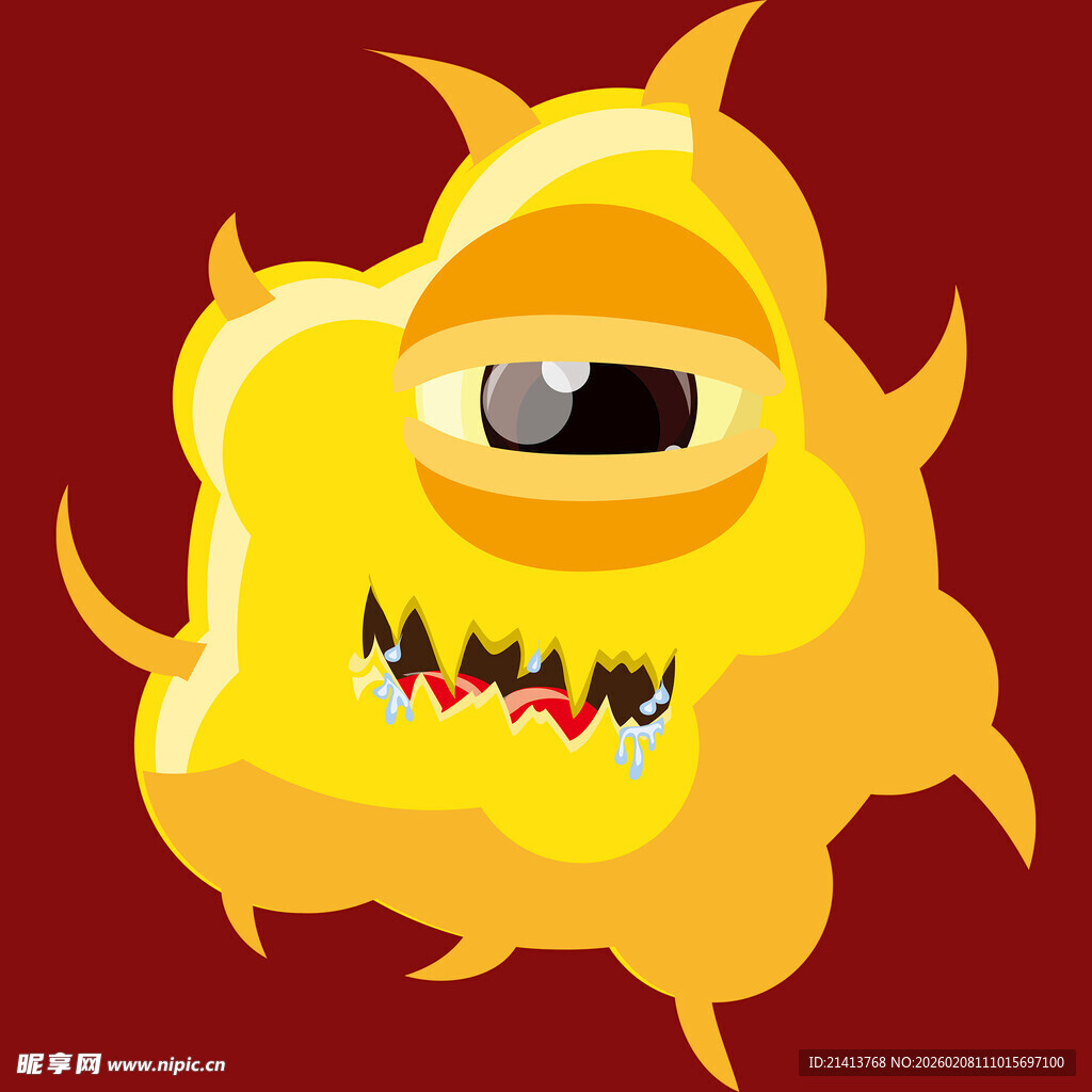 独眼黄色卡通小怪物
