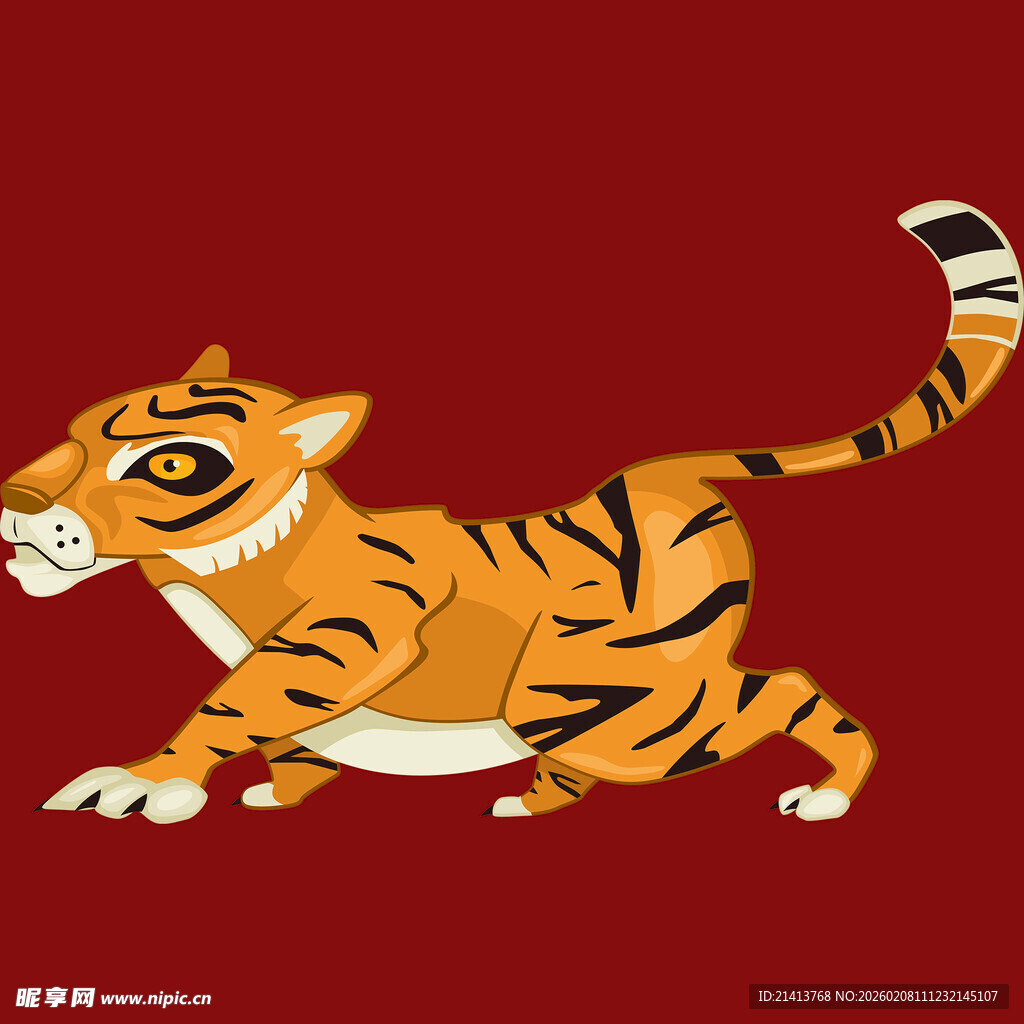 奔跑的卡通老虎形象